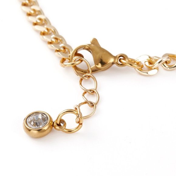 2/$20 NWOT Red Enamel Coffee bean Link Bracelet with Gold extender chain - Picture 5 of 5